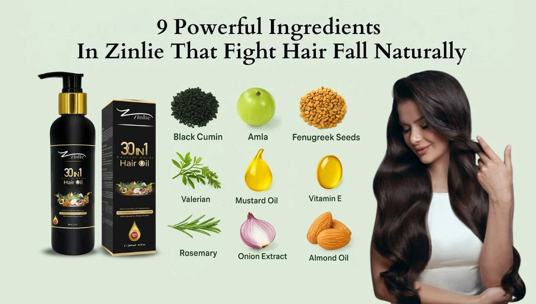 9 Powerful Ingredients in Zinlie That Fight Hair Fall Naturally